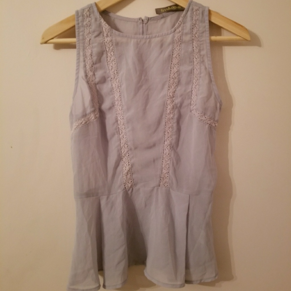 Peplum light blue top